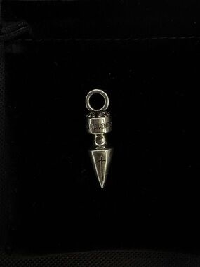 Chrome Hearts Silver Spike Cross Charm Pendant